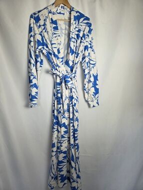 MASONgrey Skyler Cloud Banded Long Jersey Kimono Robe in Serene
